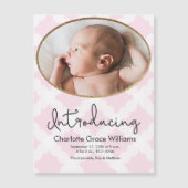 ベビーガール写真ピンクの誕生発表 (正面)