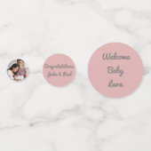 ベビーガール写真名カスタムベビー コンフェッティ (裏面)