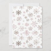 ベビーガール冬のスノーフレーク赤ちゃんシャワー 招待状 (裏面)