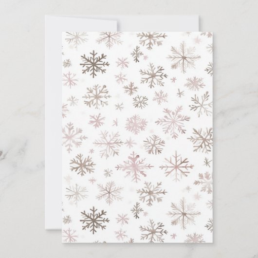 ベビーガール冬のスノーフレーク赤ちゃんシャワー 招待状 (裏面)
