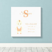 ベビーガール出産発表 キャンバスプリント (インサイチュ (ウッドフロア))