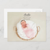 ベビーガール出産発表 ポストカード (正面/裏面)