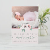 ベビーガール出産発表 招待状 (スタンド正面)