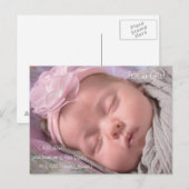ベビーガール出産発表 案内ポストカード (正面/裏面)