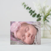 ベビーガール出産発表 案内ポストカード (スタンド正面)