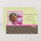 ベビーガール出産発表 案内ポストカード (正面/裏面)