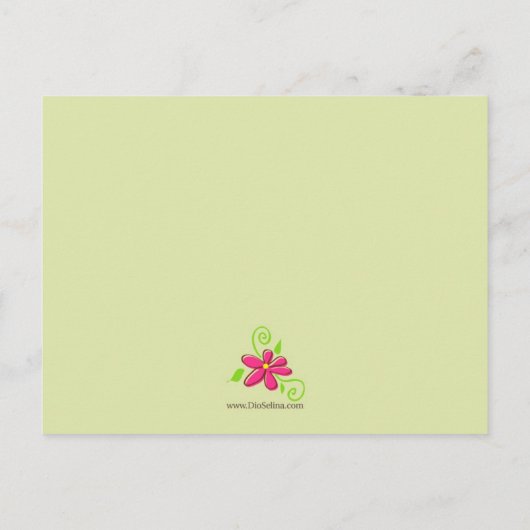 ベビーガール出産発表 案内ポストカード (裏面)