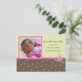 ベビーガール出産発表 案内ポストカード (スタンド正面)