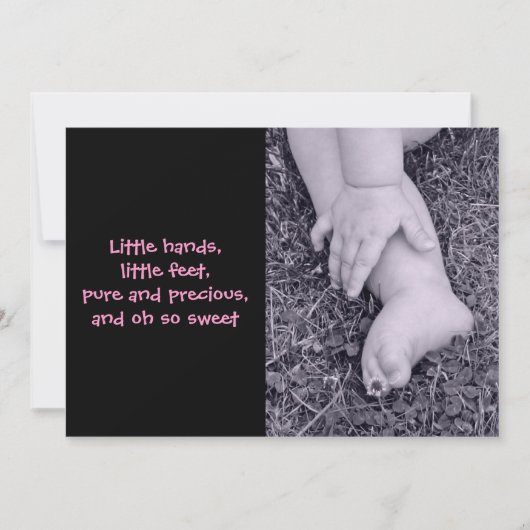 ベビーガール出産発表 案内状 (正面)