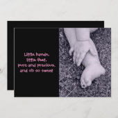 ベビーガール出産発表 案内状 (正面/裏面)