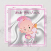 ベビーガール出産発表 案内状 (正面/裏面)