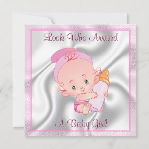 ベビーガール出産発表 案内状