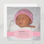 ベビーガール出産発表 案内状 (正面/裏面)