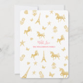 ベビーガール出産発表 |魔法のユニコーン 案内状 (裏面)