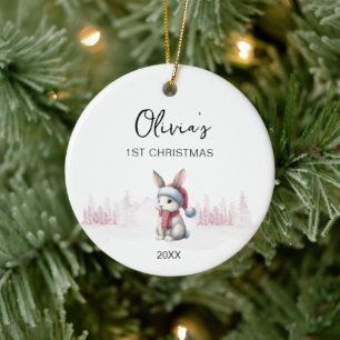 ベビーガール初めてのクリスマスオーナメント2023 モダン セラミックオーナメント