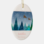 ベビーガール初めてのクリスマススノーフレーク写真 セラミックオーナメント (右)