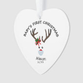 ベビーガール初めてのクリスマスズトナカパーソナライズされたイ オーナメント (正面)