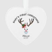ベビーガール初めてのクリスマスズトナカパーソナライズされたイ オーナメント (正面)