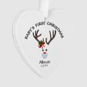 ベビーガール初めてのクリスマスズトナカパーソナライズされたイ オーナメント (正面)