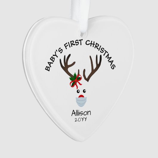 ベビーガール初めてのクリスマスズトナカパーソナライズされたイ オーナメント (正面)