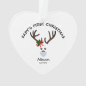 ベビーガール初めてのクリスマスズトナカパーソナライズされたイ オーナメント (裏面)