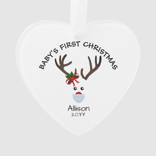 ベビーガール初めてのクリスマスズトナカパーソナライズされたイ オーナメント (裏面)