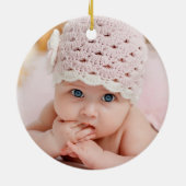 ベビーガール初めてのクリスマステディベアーウッドスノー セラミックオーナメント (裏面)