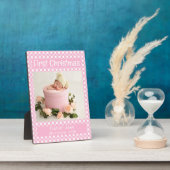 ベビーガール初めてのクリスマスフォトコラージピンク フォトプラーク (側面)