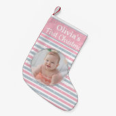ベビーガール初めてのクリスマスフォトストッキング スモールクリスマスストッキング (正面 (吊り時))