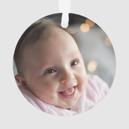 ベビーガール初めてのクリスマスフローラブルゴーニュ写真 オーナメント (裏面)