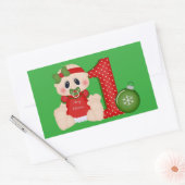 ベビーガール初めてのクリスマスホリデーシール 長方形シール (封筒)