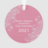 ベビーガール初めてのクリスマス写真 オーナメント (裏面)