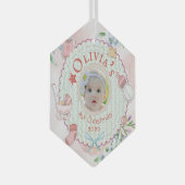 ベビーガール初めてのクリスマス写真 ガラスオーナメント (正面右)