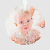 ベビーガール初めてのクリスマス赤面金ゴールドフローラサファリ オーナメント (裏面)