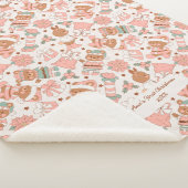 ベビーガール初めてのクリスマス パーソナライズされた シェルパブランケット (3/4)