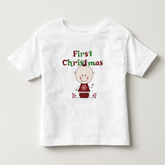 ベビーガール初めてのクリスマスTシャツ&ギフト トドラーTシャツ (正面)