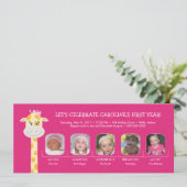 ベビーガール初誕生日年 招待状 (スタンド正面)