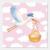 ベビーガール到着子供部屋デコール 壁紙 (正面)