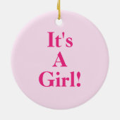 ベビーガール名アナウンスメントアースグリーンピンク セラミックオーナメント (裏面)