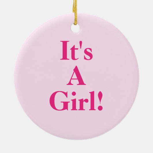 ベビーガール名アナウンスメントアースグリーンピンク セラミックオーナメント (裏面)