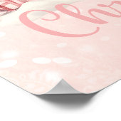 ベビーガール名初めてのクリスマスピンク子供部屋ポスター ポスター (角)