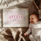 ベビーガール名前をカスタムするプリントピンク子供部屋ウォールアート ポスター