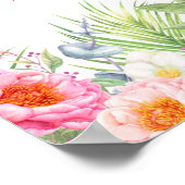 ベビーガール名誕生スタットカスタムフローラアートポスター ポスター (角)