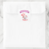 ベビーガール告知ステッカー スクエアシール (バッグ)