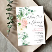 ベビーガール咲く春フローラ緑のシャワー 招待状