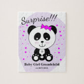 ベビーガール妊娠のお知らせ(ピンクパンダ) ジグソーパズル (縦)