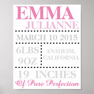 ベビーガール子供部屋8x10プリント ポスター
