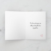 ベビーガール悔やみや弔慰インピンクローズアンドチニー足 カード (内部)