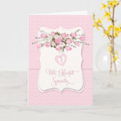 ベビーガール悔やみや弔慰インピンクローズアンドチニー足 カード (黄色い花)