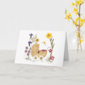 ベビーガール押し花デザイン カード (黄色い花)